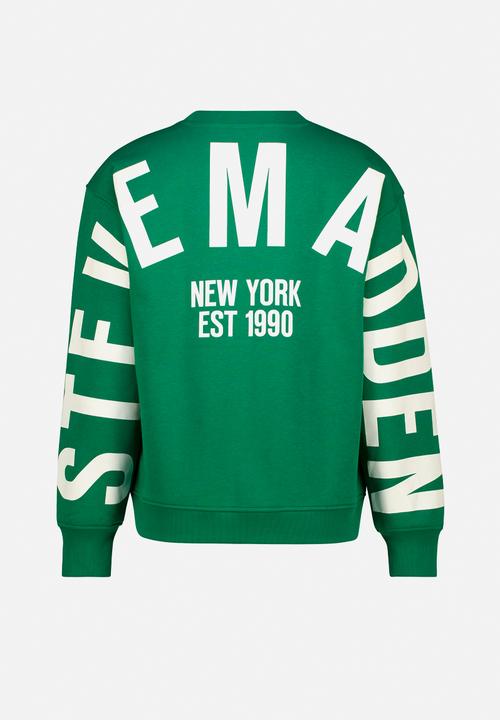Steve Madden - Amelia oversized crew neck fleece sweat - emerald