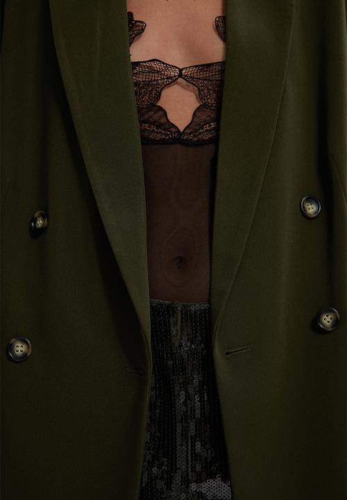 H&M - Double-breasted blazer - dark green