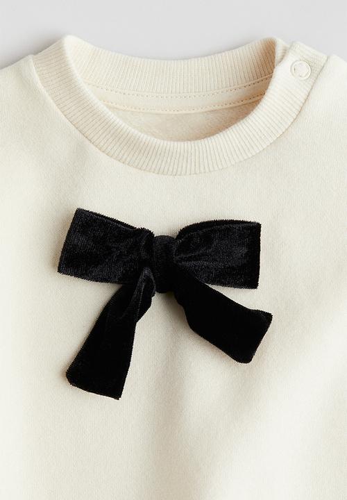 H&M - Crew-neck sweatshirt - cream/black