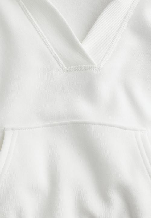 H&M - V-neck hoodie - white