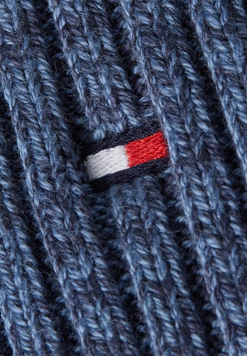 Tommy Hilfiger - THe Flag Twisted Yarn Beanie - Military Denim