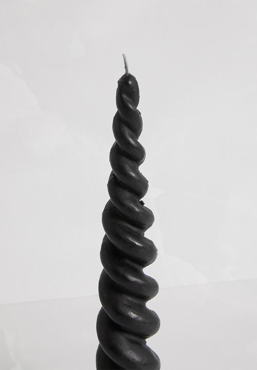 Sixth Floor - Set 2 Twisted Cone Candle - Black
