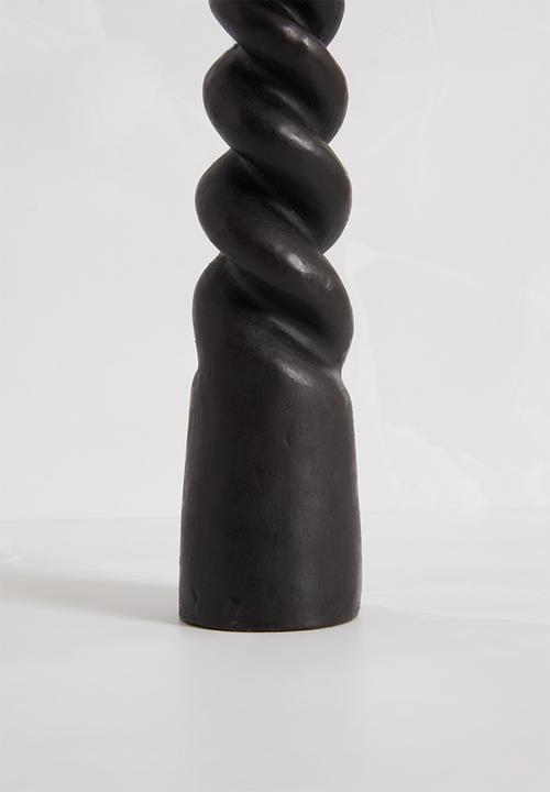 Sixth Floor - Set 2 Twisted Cone Candle - Black