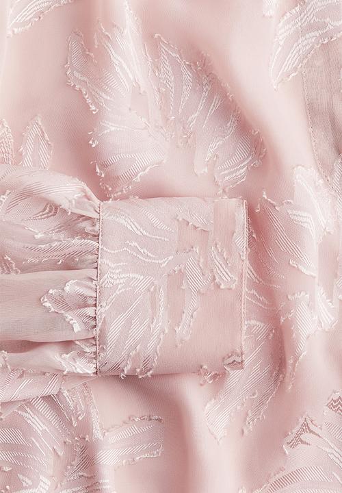 H&M - Jacquard-weave blouse - light dusty pink