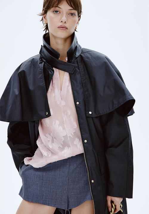 H&M - Jacquard-weave blouse - light dusty pink