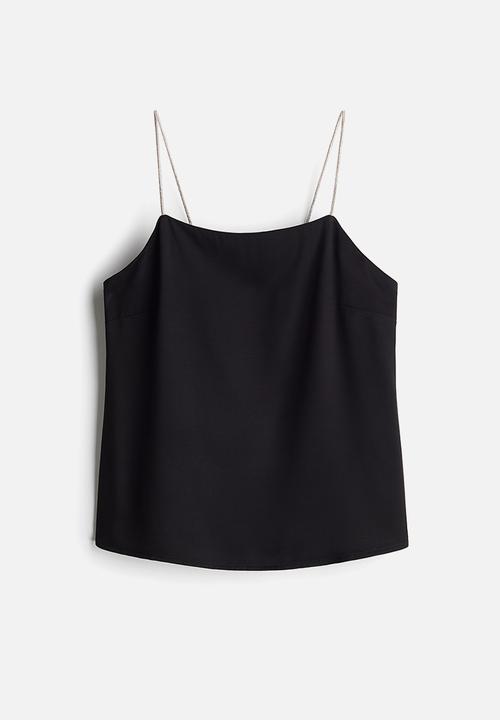 H&M - Rhinestone-strap top - black