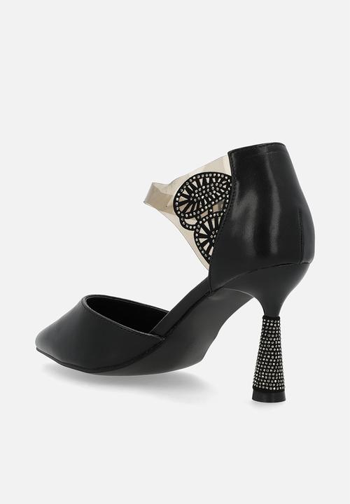 Plum - Kelsey ankle strap - black
