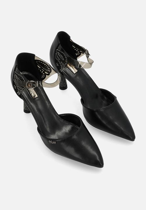 Plum - Kelsey ankle strap - black