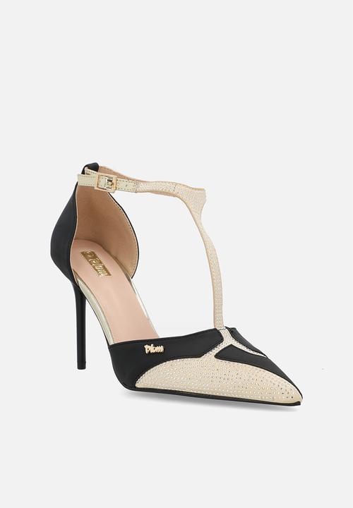 Plum - Isabel ankle strap - black & gold