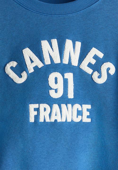 H&M - Text-motif sweatshirt - blue cannes