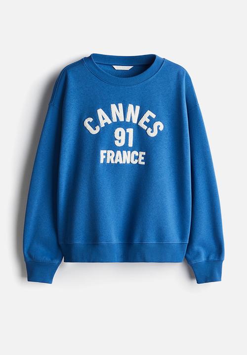H&M - Text-motif sweatshirt - blue cannes