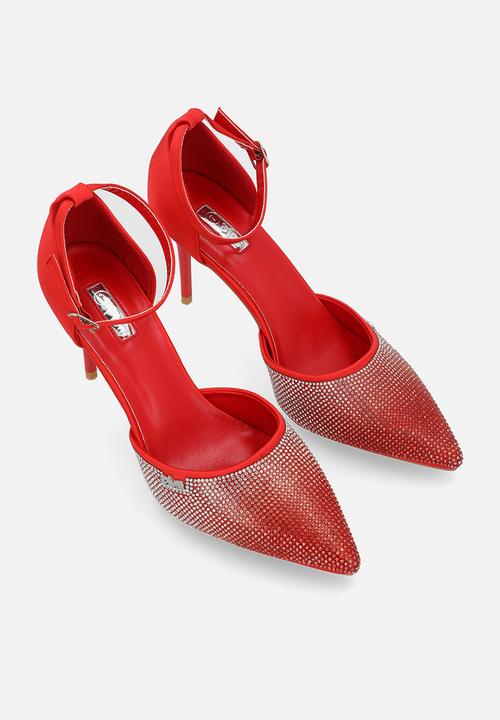 Plum - Elise  ankle strap - red