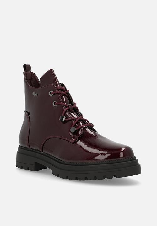 Plum - Melody lace-up boot - burgundy