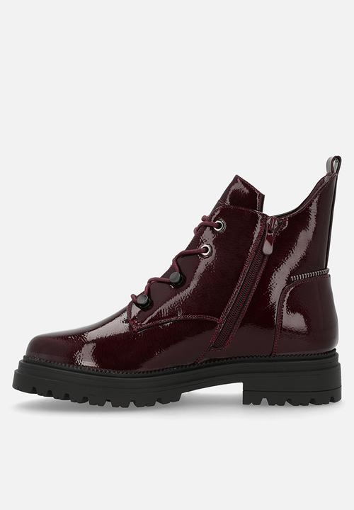 Plum - Melody lace-up boot - burgundy