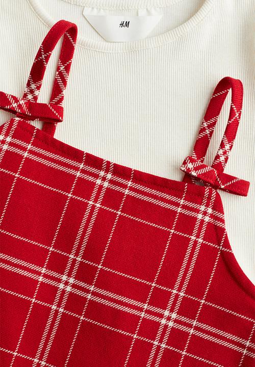 H&M - 2-Piece dress and top set - red white