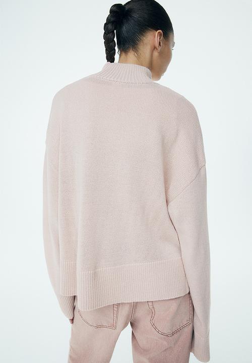 H&M - Fine-knit turtleneck jumper - light dusty pink