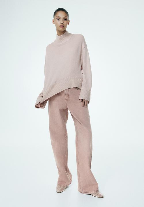 H&M - Fine-knit turtleneck jumper - light dusty pink
