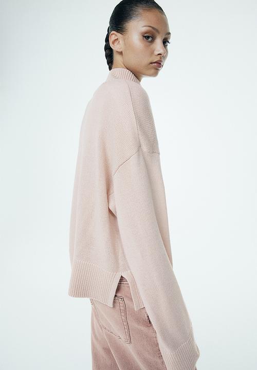 H&M - Fine-knit turtleneck jumper - light dusty pink