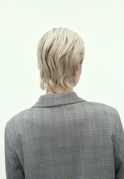 H&M - Double-breasted blazer - grey checked