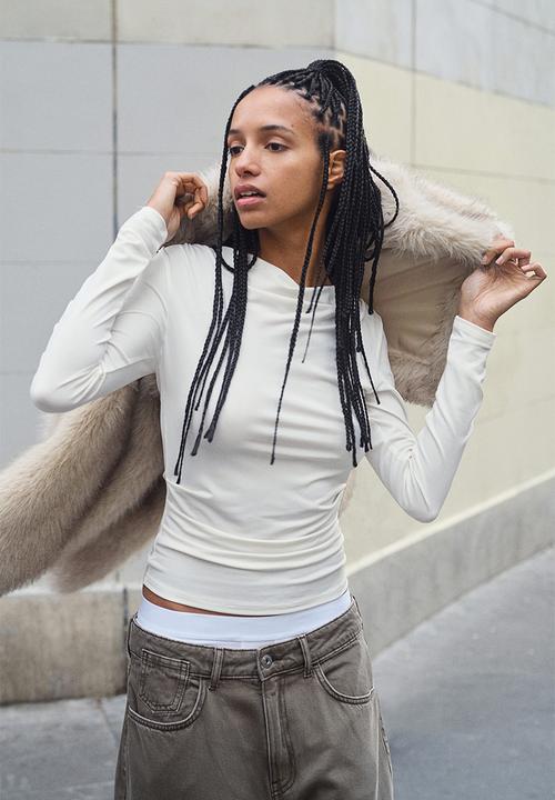 H&M - Draped jersey top - cream