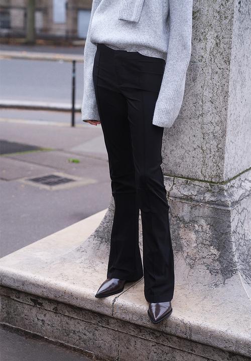 H&M - Flared tailored trousers - black