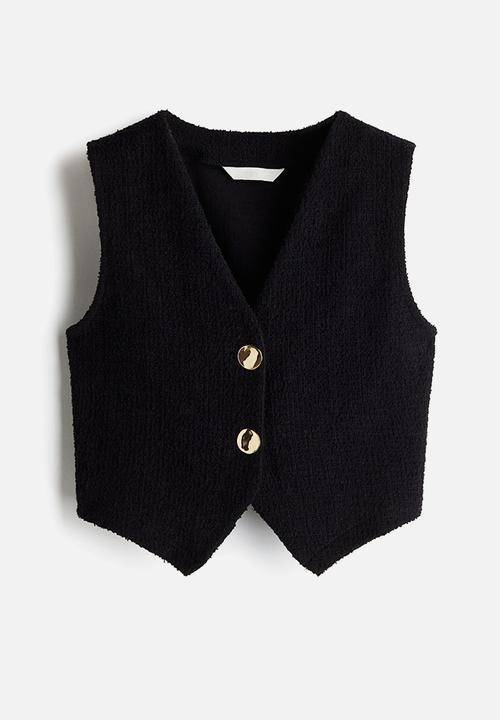 H&M - Bouclé waistcoat - black