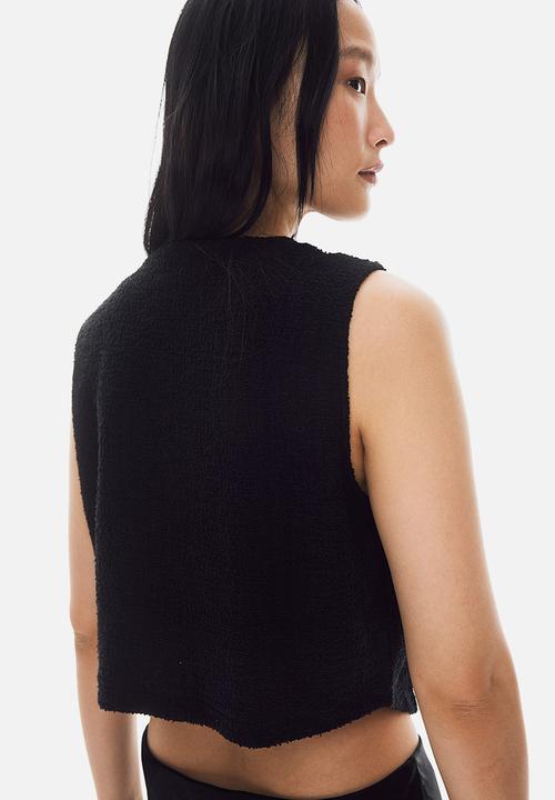 H&M - Bouclé waistcoat - black