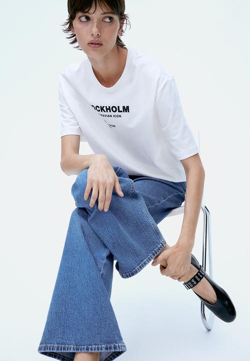 H&M - Wide high jeans - denim blue