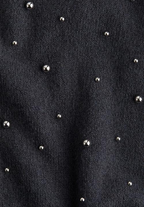 H&M - Embellished jumper - dark grey beads