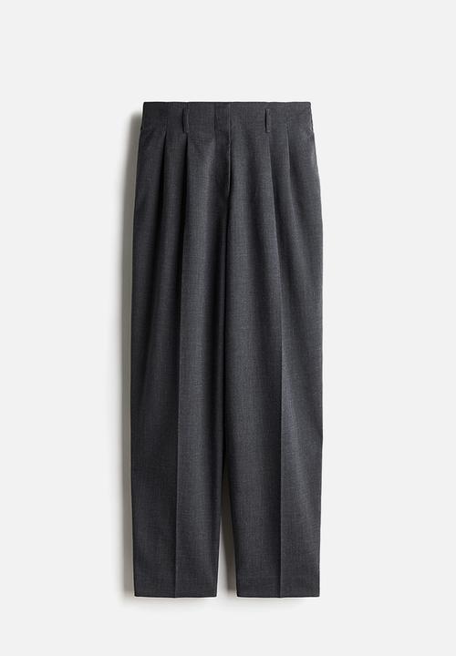 H&M - Tapered trousers - dark grey marl 