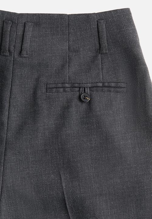 H&M - Tapered trousers - dark grey marl 