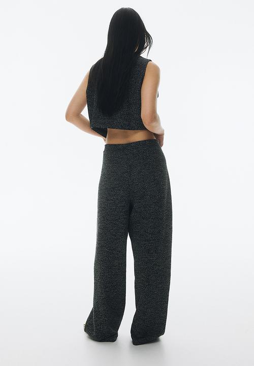 H&M - Bouclé trousers - black marl
