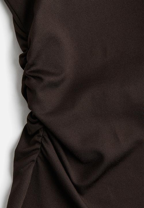 H&M - Boat-neck top - dark brown