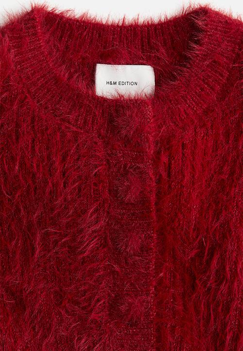 H&M - Fluffy-knit jumper - dark red
