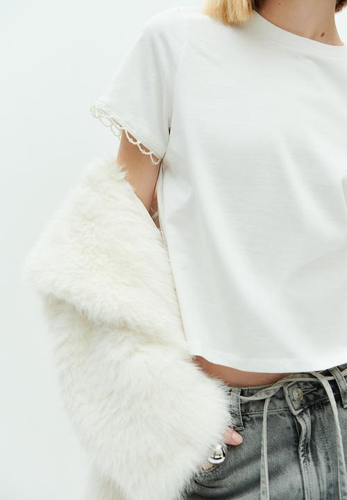 H&M - Embellished t-shirt - white