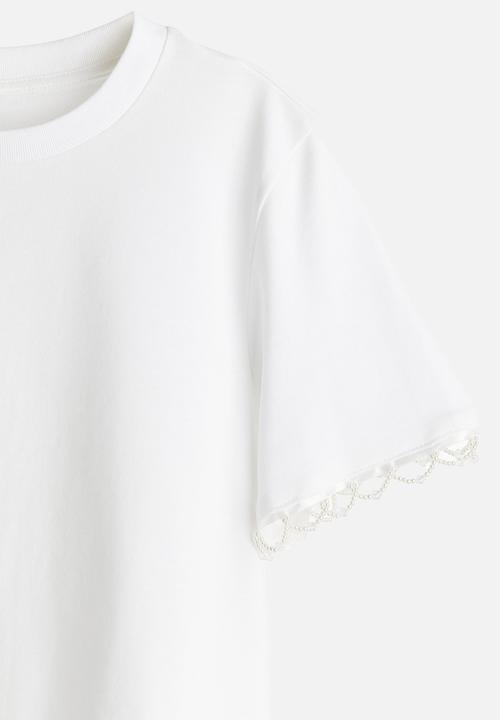 H&M - Embellished t-shirt - white