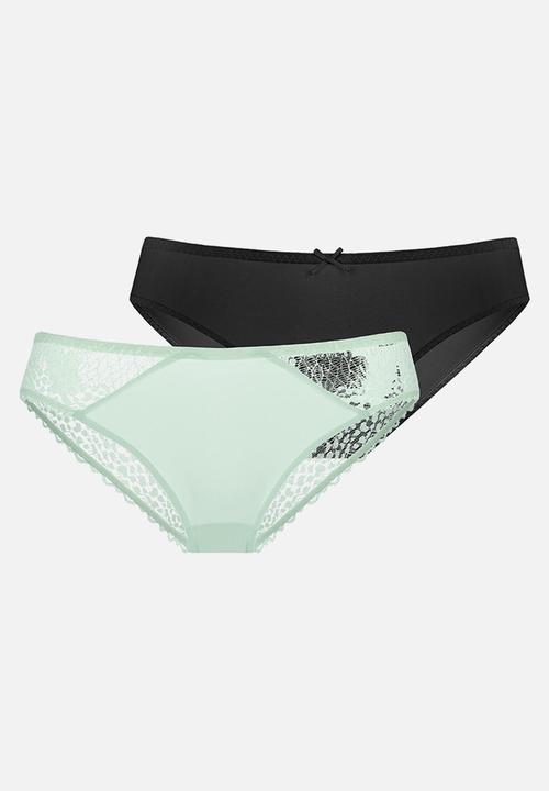 DORINA - Plus 2 pack Amora brief - green/black1