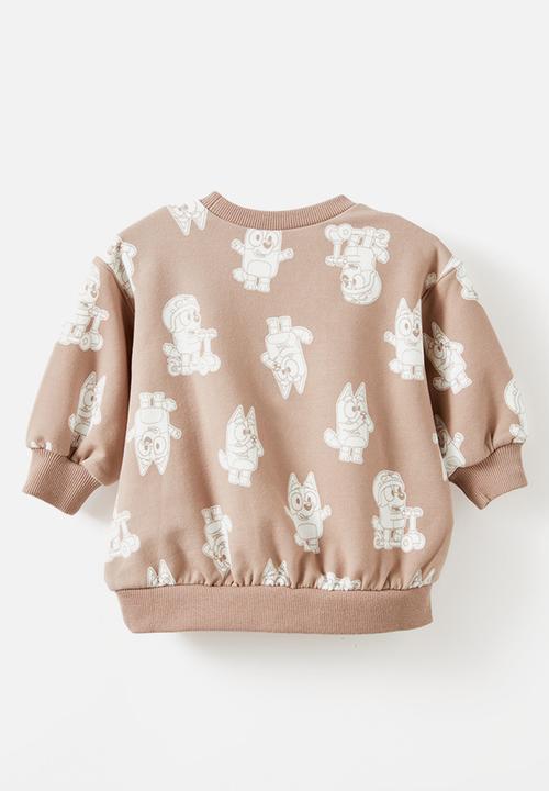 Cotton On - Riley sweater lcn - lcn blu oatmilk/bingo