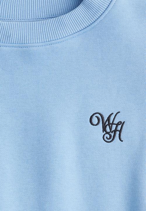 H&M - Embroidery-detail sweatshirt - blue/wh