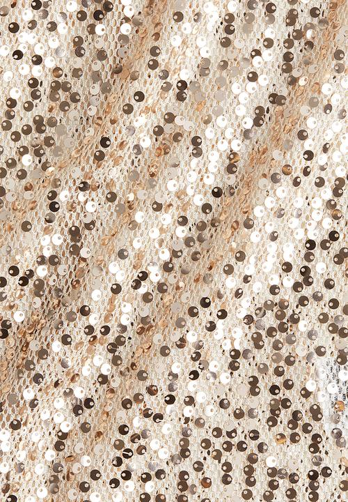 H&M - Sequined turtleneck top - light beige gold-coloured