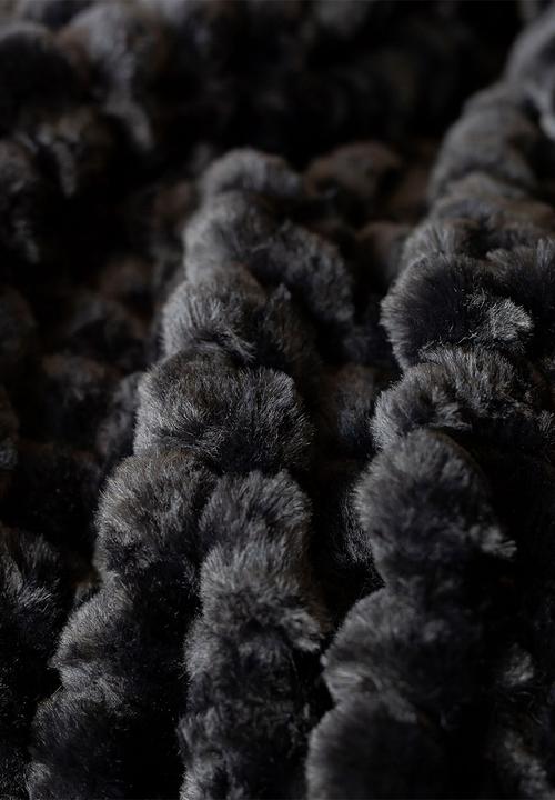 Linen House - Arctic Faux Fur Throw Midnight 50x200