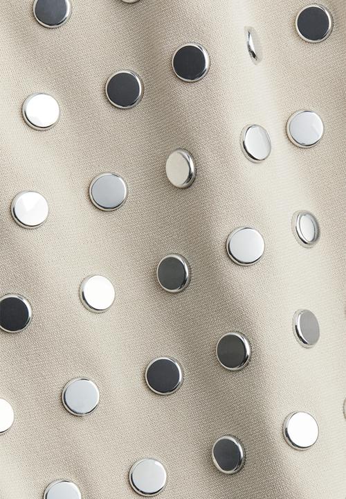 H&M - Studded crop top - light beige