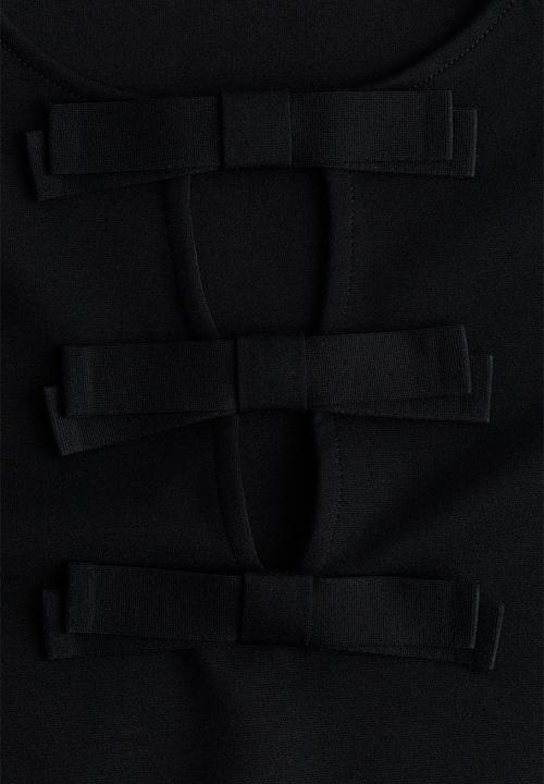 H&M - Bow-detail jersey dress - black