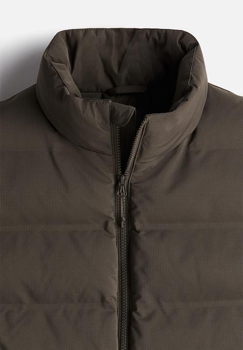 H&M - Regular fit water-repellent puffer gilet - dark khaki green