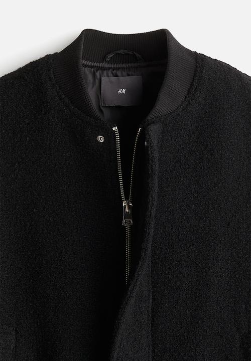 H&M - Regular fit wool-blend bomber jacket - black