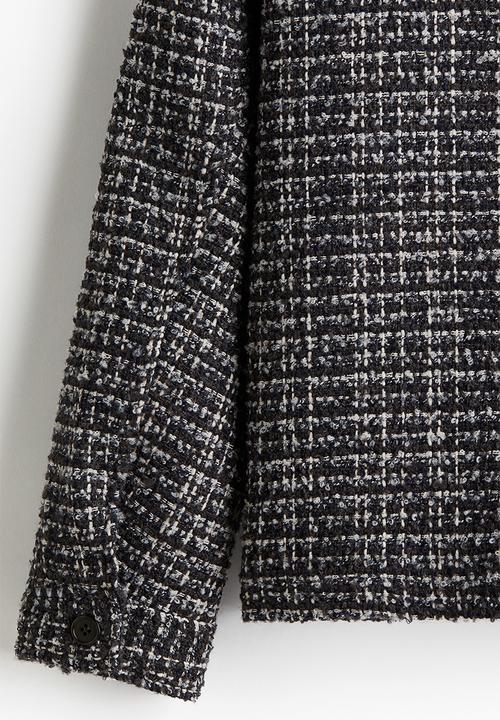 H&M - Regular fit tweed overshirt - dark grey patterned 