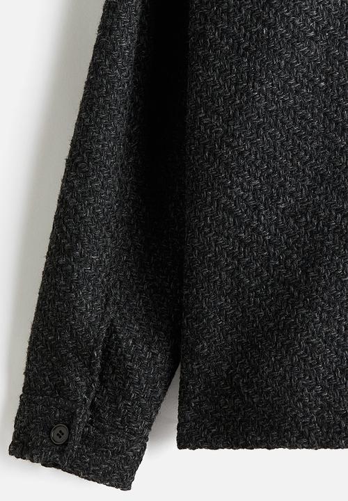 H&M - Regular fit tweed overshirt - dark grey