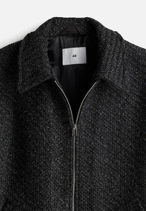 H&M - Regular fit tweed overshirt - dark grey