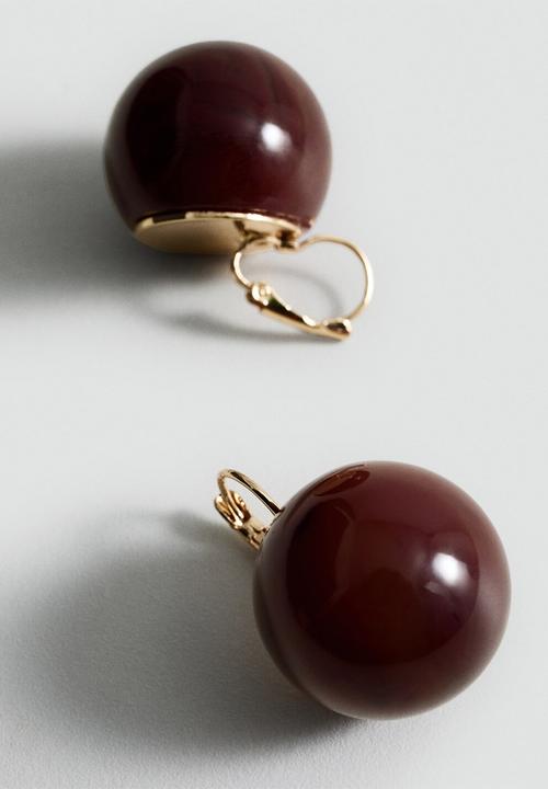 MANGO - Earrings fede - dark brown
