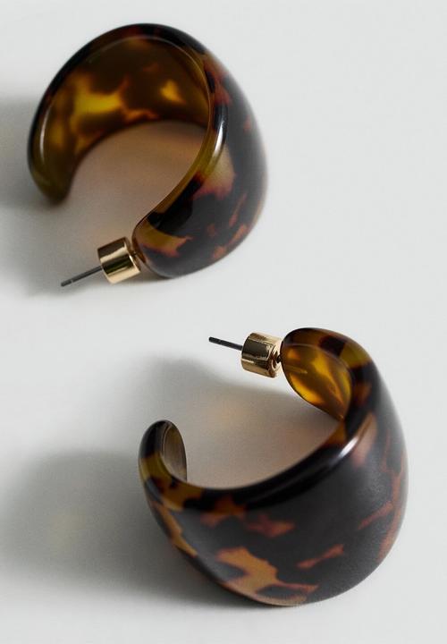MANGO - Earrings fer -dark brown
